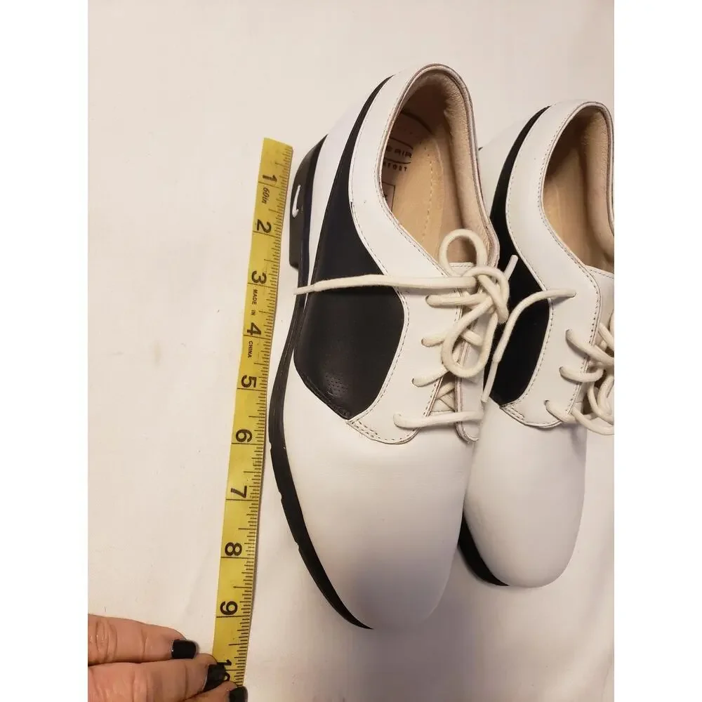 Nike Air Verdana Last Golf Shoes Wmn 6.5 White Black Leather Nike Golf New NWOB